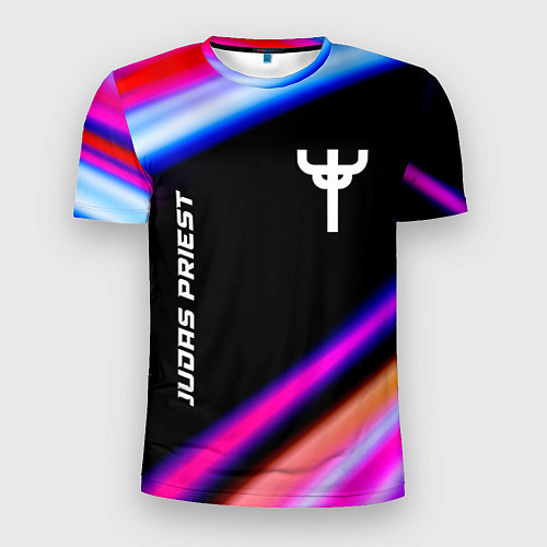 Мужская спорт-футболка Judas Priest neon rock lights / 3D-принт – фото 1