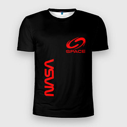 Футболка спортивная мужская Nasa space red logo, цвет: 3D-принт