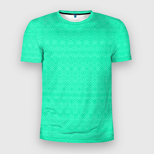 Мужская спорт-футболка Аквамарин однотонный полосатый узор / 3D-принт – фото 1