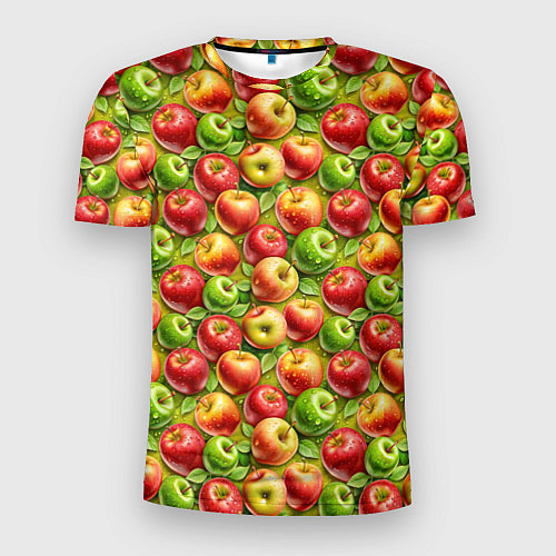Мужская спорт-футболка Ароматные сочные яблоки / 3D-принт – фото 1