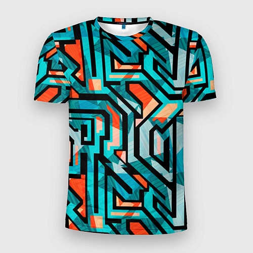 Мужская спорт-футболка Граффити цвета гранж / 3D-принт – фото 1