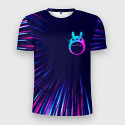 Футболка спортивная мужская Totoro neon blast lines, цвет: 3D-принт