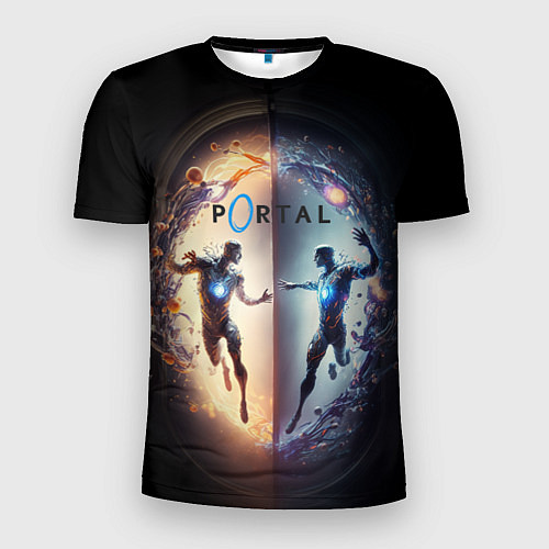 Мужская спорт-футболка Люди в портале / 3D-принт – фото 1