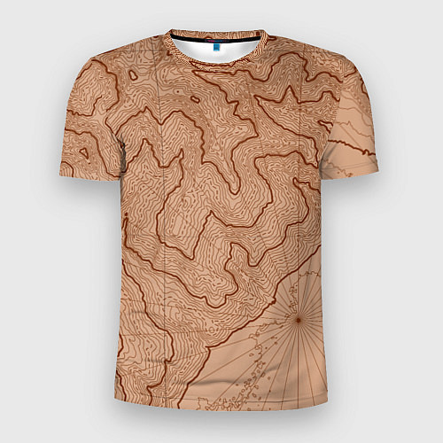 Мужская спорт-футболка Старая карта неизвестного мира / 3D-принт – фото 1