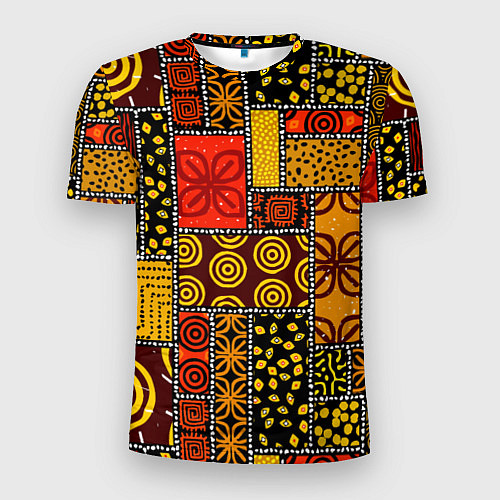 Мужская спорт-футболка Разноцветный орнамент / 3D-принт – фото 1