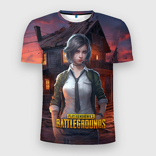 Мужская спорт-футболка PUBG девушка в игре / 3D-принт – фото 1