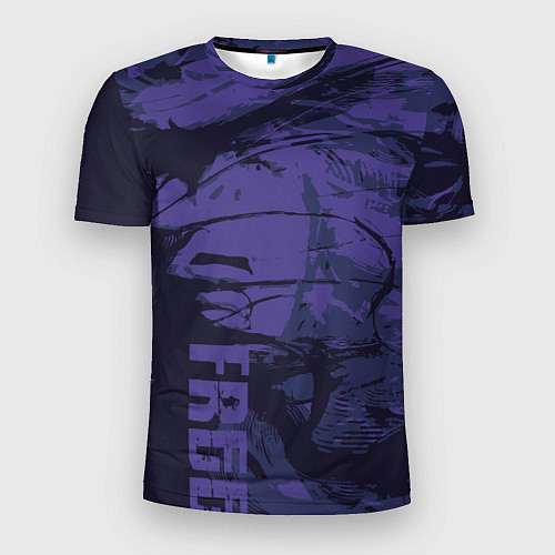 Мужская спорт-футболка Абстрактное лицо девушки на фиолетовом - abstract / 3D-принт – фото 1