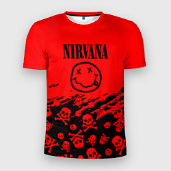 Мужская спорт-футболка Nirvana rock skull