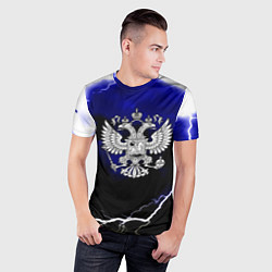 Футболка спортивная мужская Россия шторм и молнии, цвет: 3D-принт — фото 2