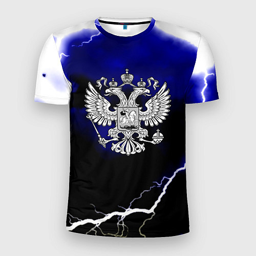 Мужская спорт-футболка Россия шторм и молнии / 3D-принт – фото 1