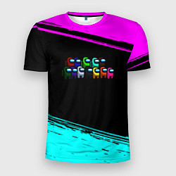Мужская спорт-футболка Among us neon colors