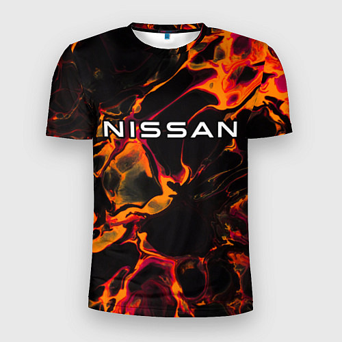 Мужская спорт-футболка Nissan red lava / 3D-принт – фото 1