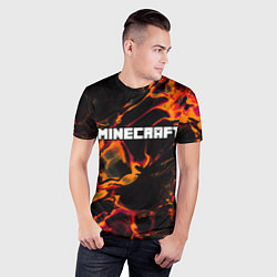 Футболка спортивная мужская Minecraft red lava, цвет: 3D-принт — фото 2