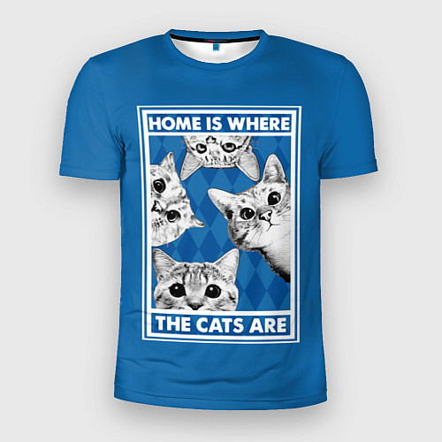 Мужская спорт-футболка Home is where the cats are / 3D-принт – фото 1
