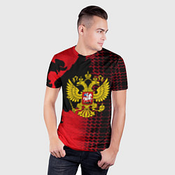 Футболка спортивная мужская Россия герб патриотический стиль, цвет: 3D-принт — фото 2