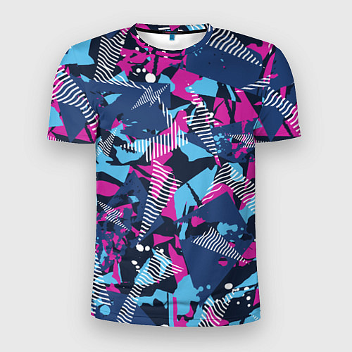 Мужская спорт-футболка Яркий абстрактный узор для спорта / 3D-принт – фото 1