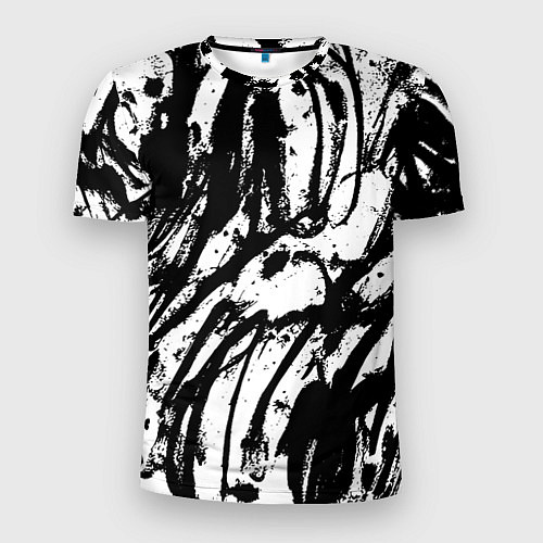 Мужская спорт-футболка Чёрно-белая абстракция: нейросеть / 3D-принт – фото 1