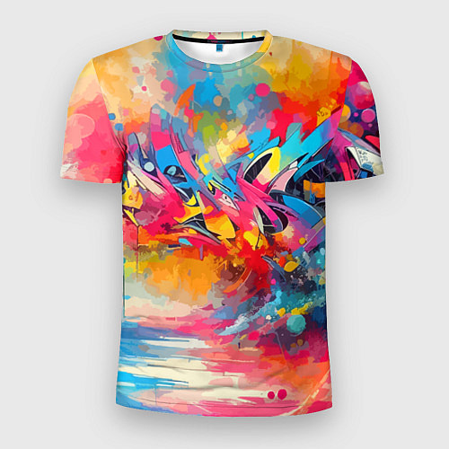 Мужская спорт-футболка Красочная абстракция - импрессионизм / 3D-принт – фото 1