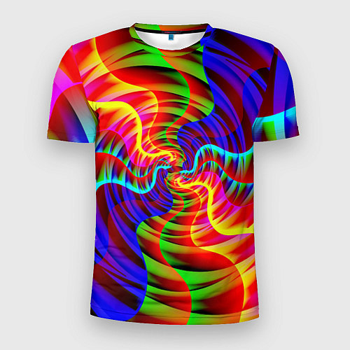 Мужская спорт-футболка Абстрактные волнистые линии / 3D-принт – фото 1