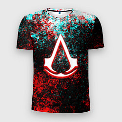 Мужская спорт-футболка Assassins Creed logo glitch