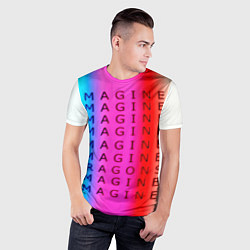 Футболка спортивная мужская Imagine Dragons neon rock, цвет: 3D-принт — фото 2