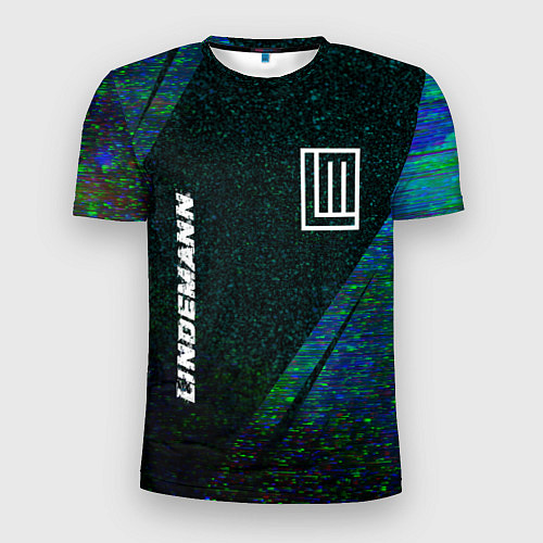 Мужская спорт-футболка Lindemann glitch blue / 3D-принт – фото 1