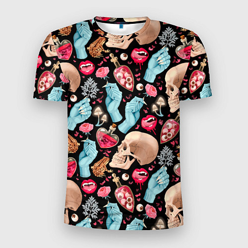 Мужская спорт-футболка Магический цветной узор / 3D-принт – фото 1