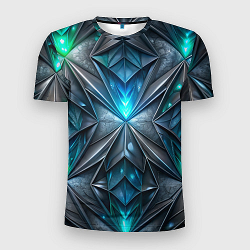 Мужская спорт-футболка Темная текстура со свечением / 3D-принт – фото 1