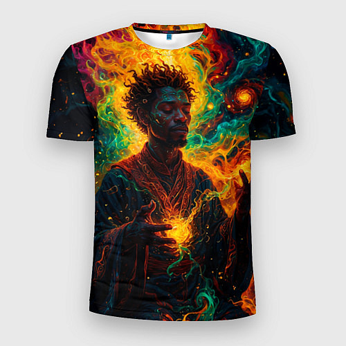 Мужская спорт-футболка Огненный монах / 3D-принт – фото 1