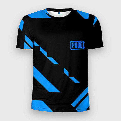 Мужская спорт-футболка PUBG blue geometry / 3D-принт – фото 1