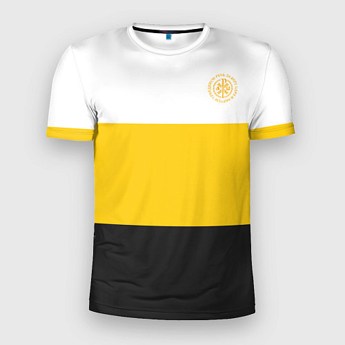 Мужская спорт-футболка За веру царя и святую триединую Русь КЦК желтый / 3D-принт – фото 1