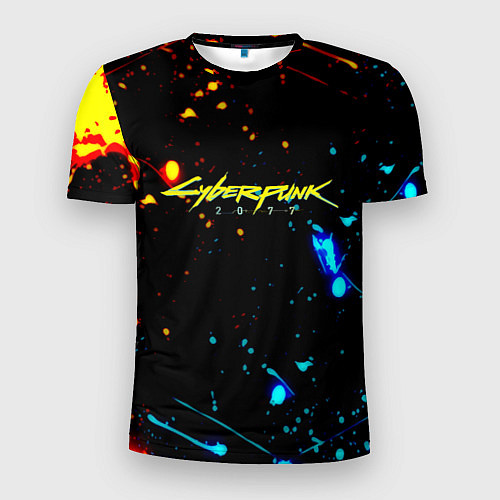 Мужская спорт-футболка Огненная лава и вода киберпанк / 3D-принт – фото 1