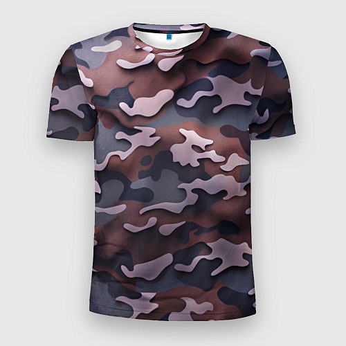 Мужская спорт-футболка Камуфляж-грязь / 3D-принт – фото 1