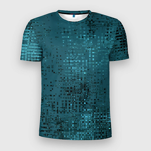 Мужская спорт-футболка Тёмный бирюзовый абстракция однотонный / 3D-принт – фото 1