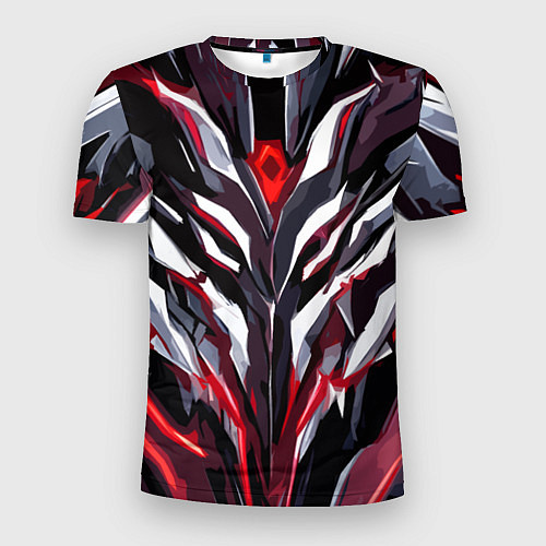Мужская спорт-футболка Хаотичная красно-белая абстракция / 3D-принт – фото 1