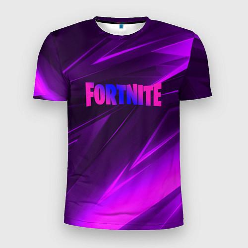 Мужская спорт-футболка Fortnite neon stripes angles logo / 3D-принт – фото 1