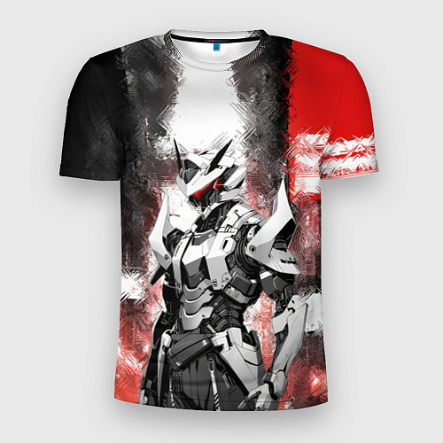 Мужская спорт-футболка Боевой киборг в белой броне / 3D-принт – фото 1