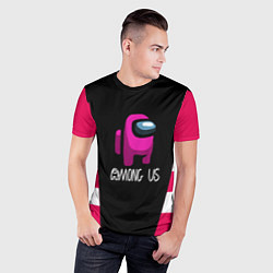 Футболка спортивная мужская Among us geometry pink, цвет: 3D-принт — фото 2
