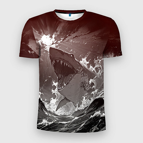 Мужская спорт-футболка Клыкастая акула / 3D-принт – фото 1
