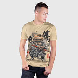 Футболка спортивная мужская Жаба самурай - japan aesthetic, цвет: 3D-принт — фото 2