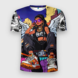 Мужская спорт-футболка Городской ангел - urban style