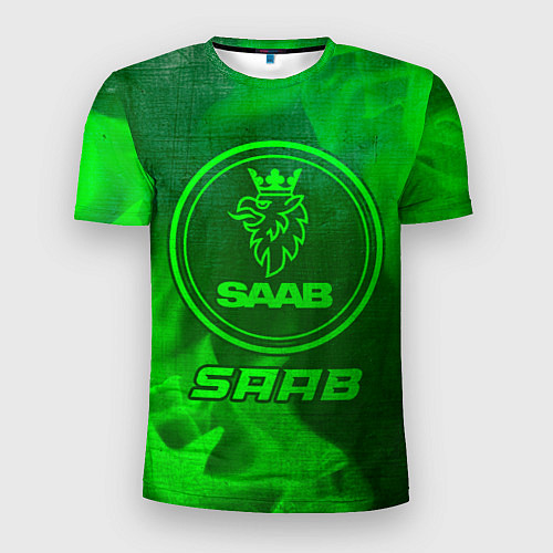 Мужская спорт-футболка Saab - green gradient / 3D-принт – фото 1