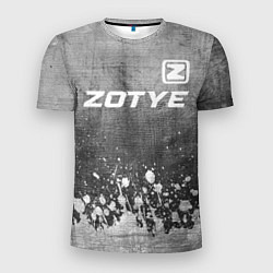 Мужская спорт-футболка Zotye - grey gradient посередине