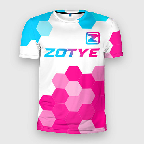 Мужская спорт-футболка Zotye neon gradient style посередине / 3D-принт – фото 1