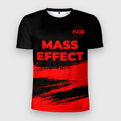 Футболка спортивная мужская Mass Effect - red gradient посередине, цвет: 3D-принт