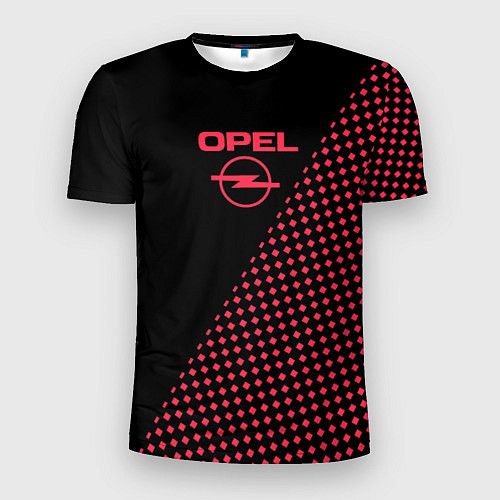 Мужская спорт-футболка Opel чёрно-розовый / 3D-принт – фото 1