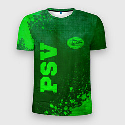 Мужская спорт-футболка PSV - green gradient вертикально