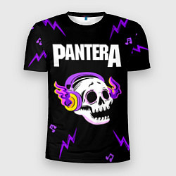 Мужская спорт-футболка Pantera неоновый череп
