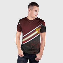 Футболка спортивная мужская Сталь Россия текстура, цвет: 3D-принт — фото 2