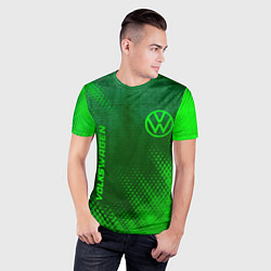 Футболка спортивная мужская Volkswagen - green gradient вертикально, цвет: 3D-принт — фото 2